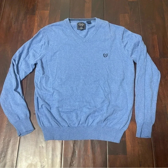 Chaps Mens Blue Sweater Size Large‎ Cotton Cashmere - Picture 1 of 4